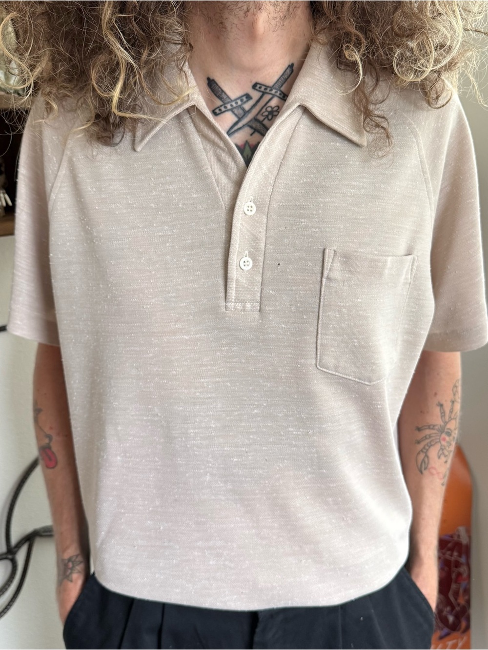 Vintage 60s 70s Tan Polo ~ Size XL